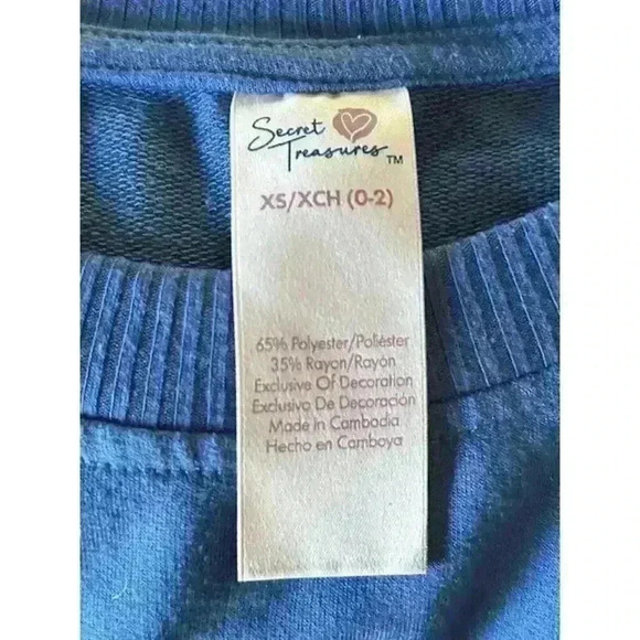 Sweet Treasures Blue Crop Sweatshirt, size XS w/ Eye Candy Gray Leggings, size M - Picture 5 of 6